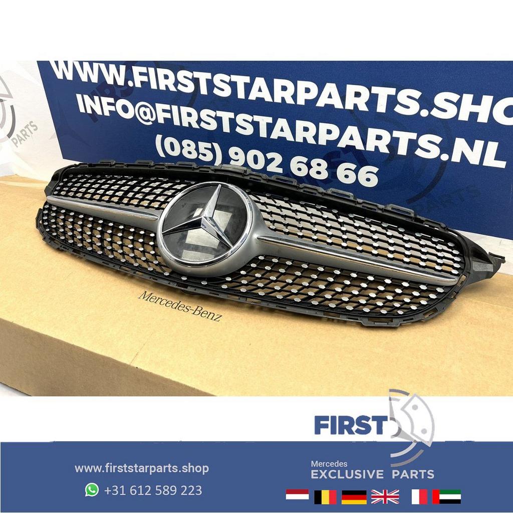 W205 Diamond gril Mercedes C Klasse 2014-2018 zwart AMG C205, Gebruikt, -, Ophalen of Verzenden, -