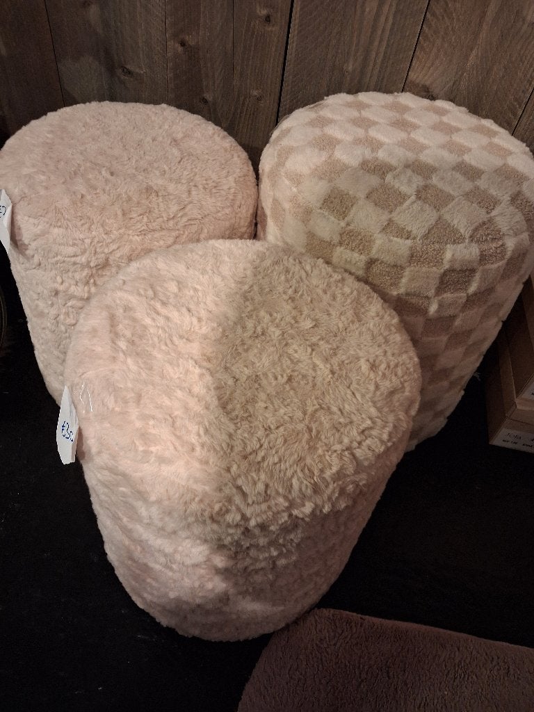 Beige poef, Ophalen, Zo goed als nieuw, Stof, Boho