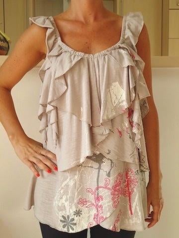 Mooie nieuwe top beige- fuscia, Ophalen of Verzenden, Nieuw, Maat 36 (S), Beige