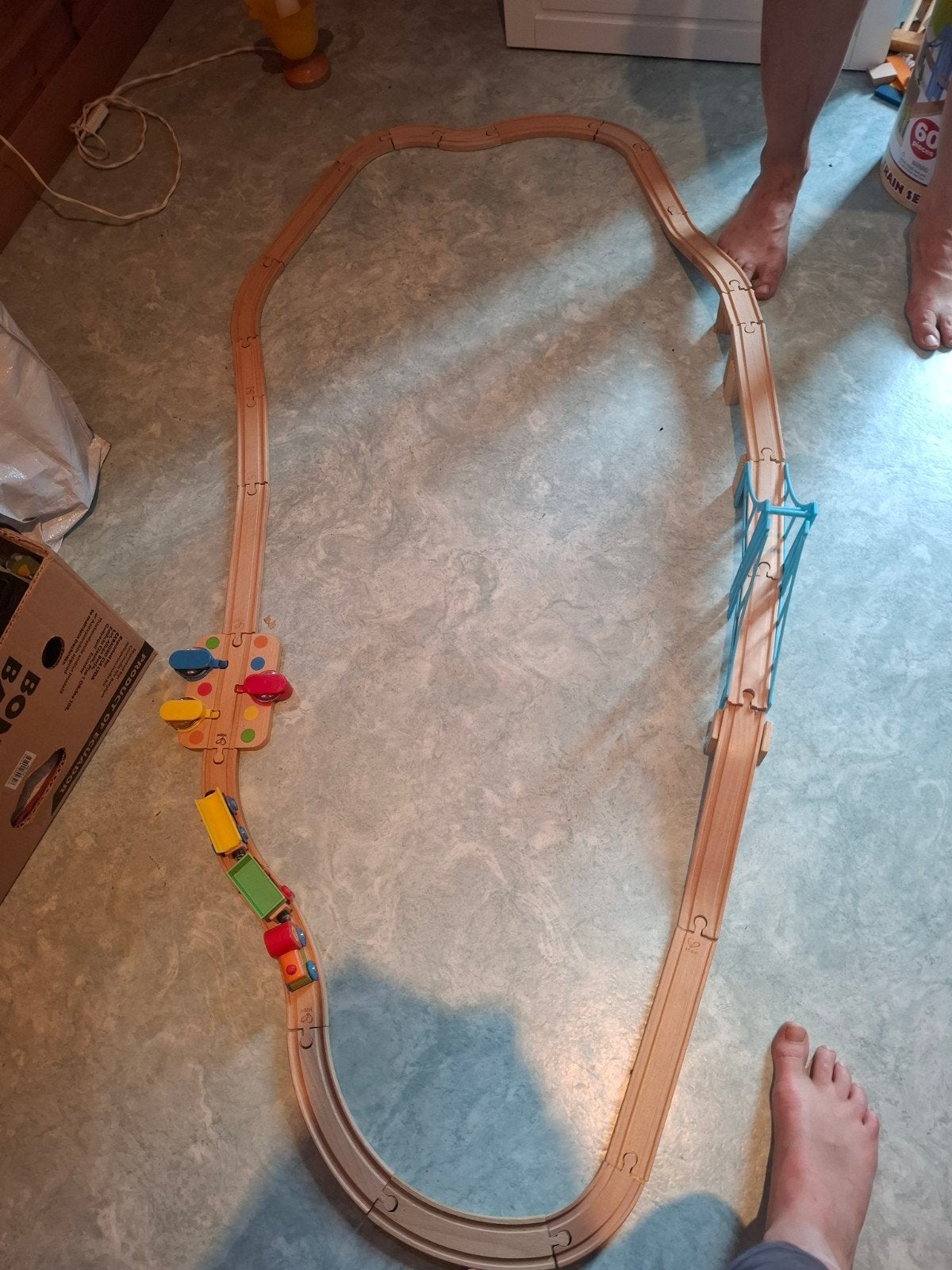 Haba Hape hout treinspoor met  treintje, Ophalen of Verzenden, Zo goed als nieuw, Met wieltjes