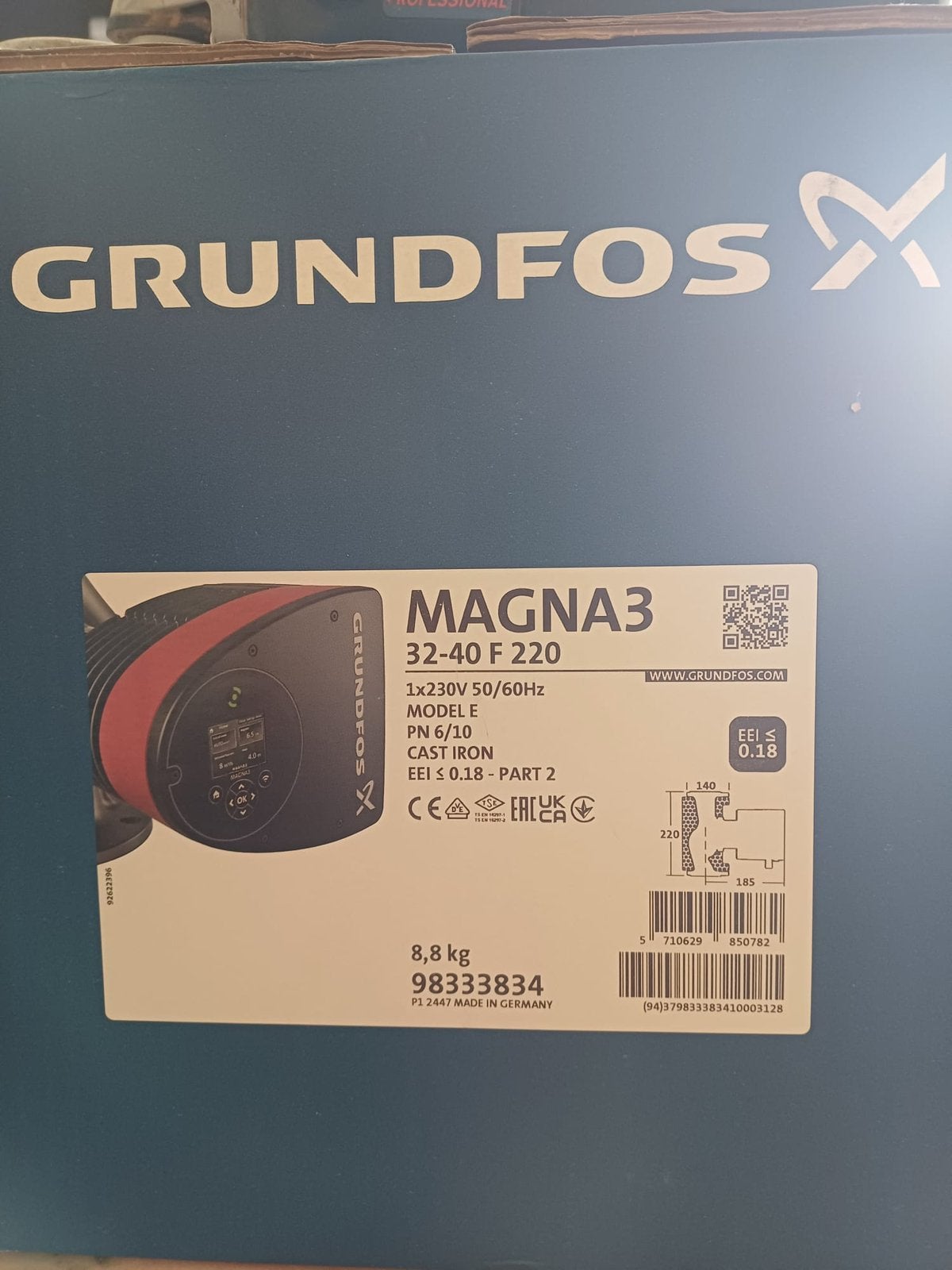 Nieuwe Grundfos MAGNA3 32-40 F 220 circulatiepomp, Ophalen, Zo goed als nieuw