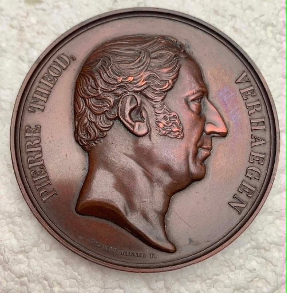 Medaille, Penning Verhaegen Pierre T. Stichter ULB politicus, Timbres & Monnaies, Pièces & Médailles, Bronze, Enlèvement ou Envoi
