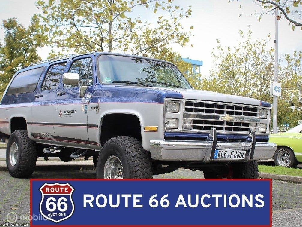 Chevrolet Suburban | 1988 | Route 66 Auctions, Auto's, Chevrolet, Zwart, Bedrijf, Handgeschakeld