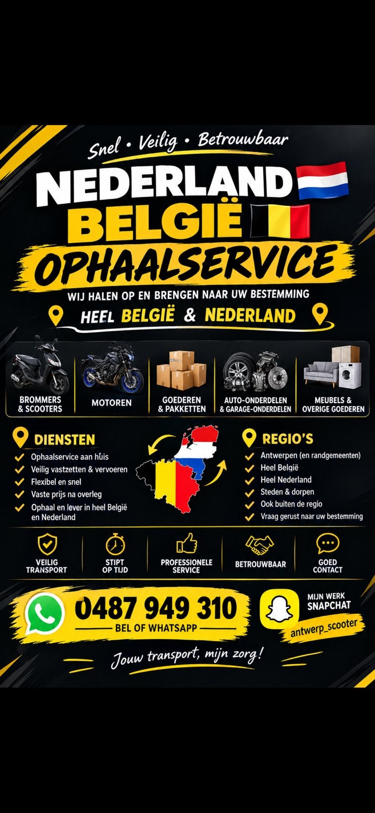 ophaalservice brommers/ motoren goederen, Tickets & Billets, Deux personnes