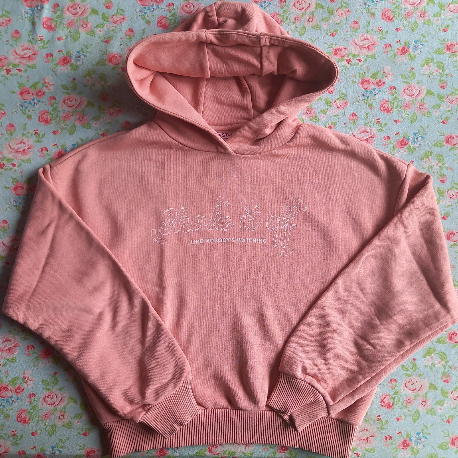 Zalmkleurige hoodie maat 146, Ophalen of Verzenden, Gebruikt, Meisje, Trui of Vest