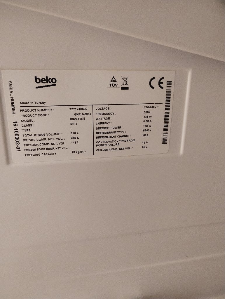 Frigo américain Beko, Electroménager, Réfrigérateurs & Frigos, Avec compartiment congélateur, 160 cm ou plus, Enlèvement, Utilisé