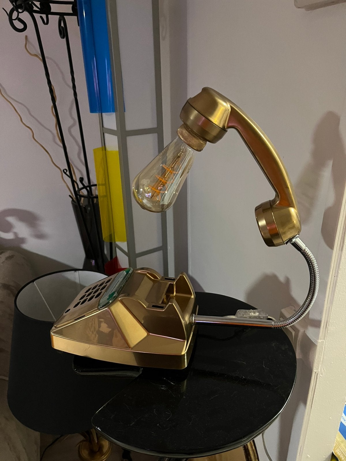 lampe de table, Maison & Meubles, Doré, Enlèvement ou Envoi, Comme neuf, Design