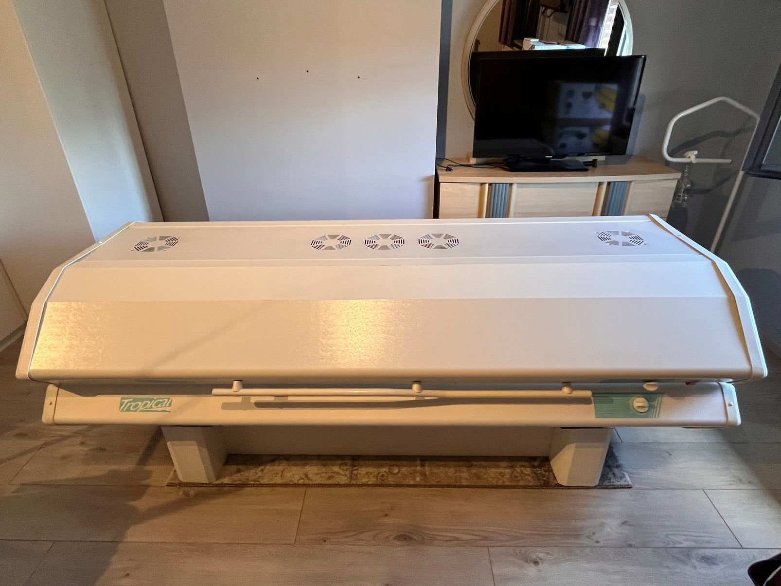 Zonnebank, Elektronische apparatuur, Zonnebanken en Gezichtsbruiners, Ophalen, Gebruikt, Zonnebank dubbelzijdig, 15 lampen of meer