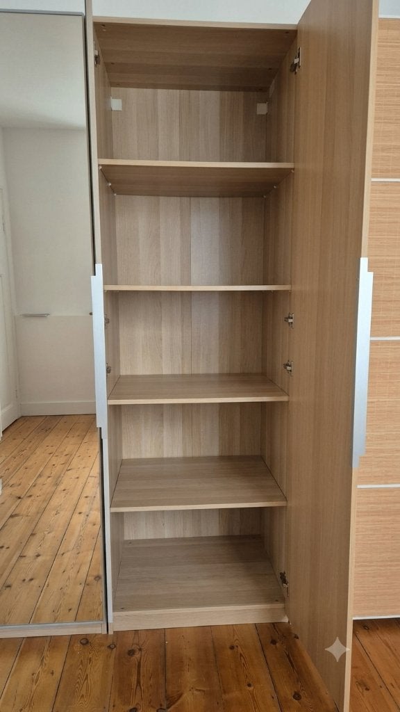 PAX kast eik look met spiegeldeuren, Met deur(en), Gebruikt, 200 cm of meer, 200 cm of meer