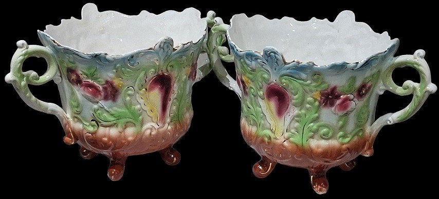 paar rococo Nimy cachepots gemerkt., Antiek en Kunst, Ophalen