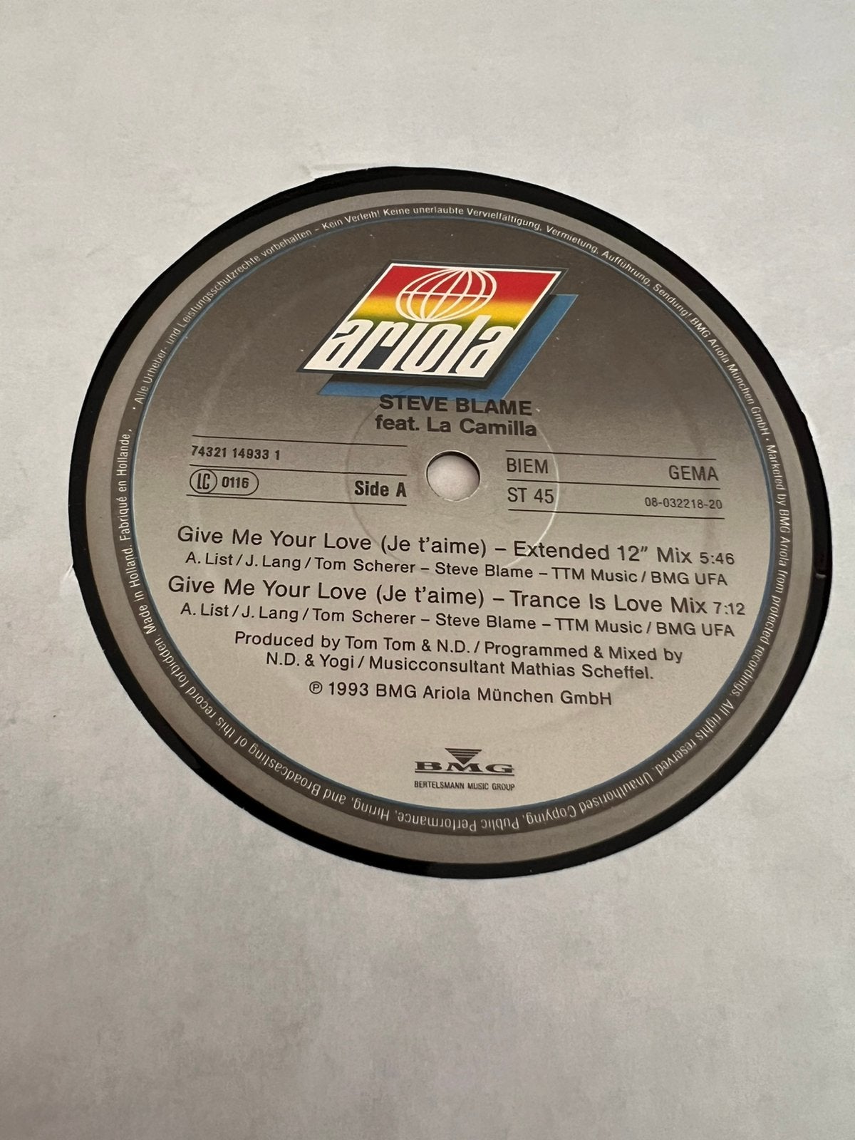 Steve blame - give me your love, Cd's en Dvd's, Vinyl | Dance en House, Ophalen of Verzenden, Zo goed als nieuw, House
