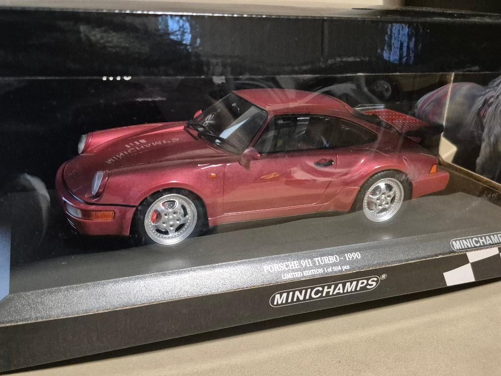 Porsche 911 turbo 1990 1/18 minichamps, Ophalen, Gebruikt, Auto, MiniChamps