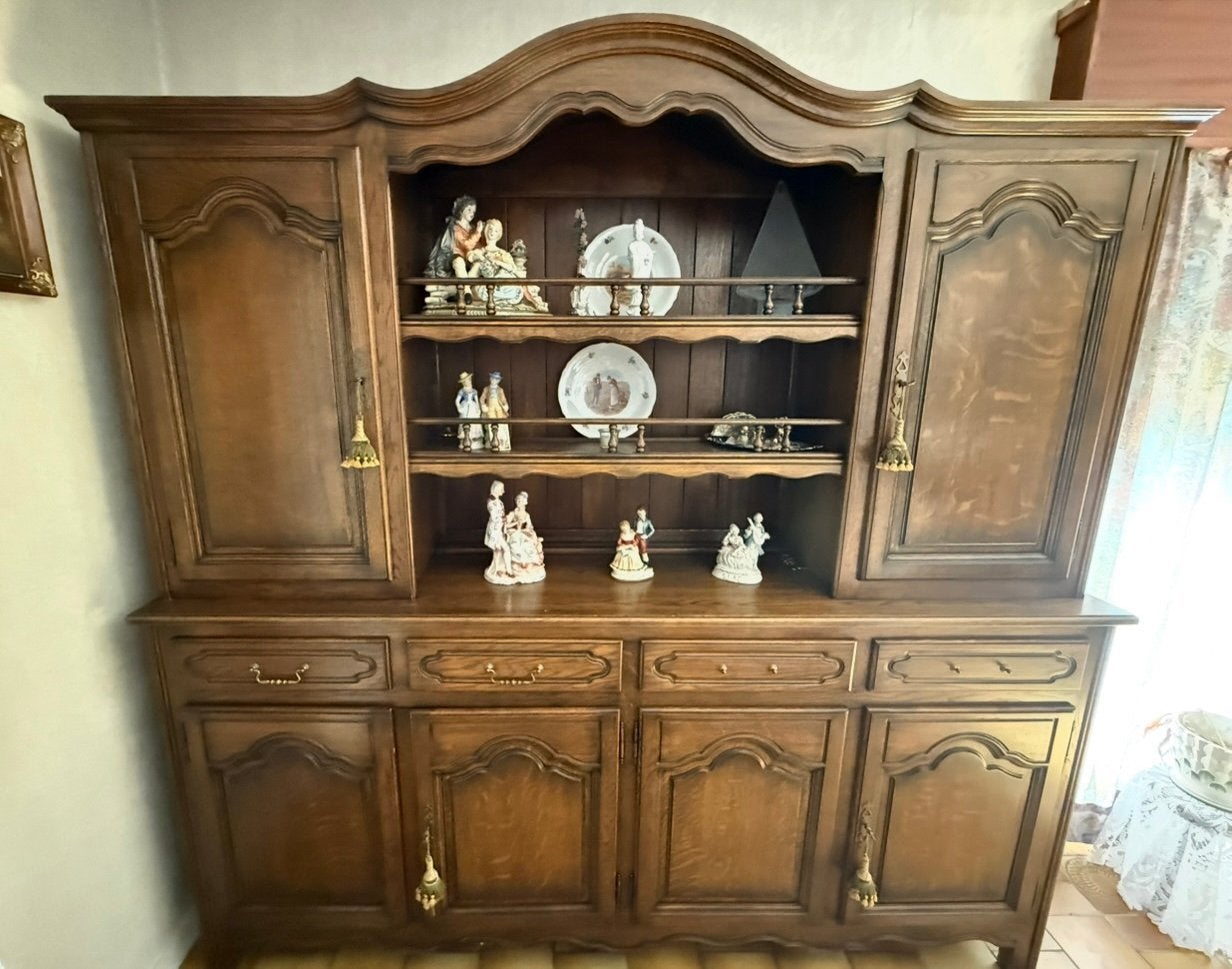 Complete eiken eetkamer set (tafel, stoelen, kasten), Ophalen, Zo goed als nieuw