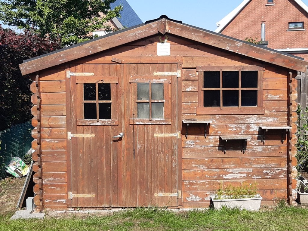 Tuinhuis 3m x 2,5 m hout, 200 à 400 cm, Enlèvement, Utilisé, Bois