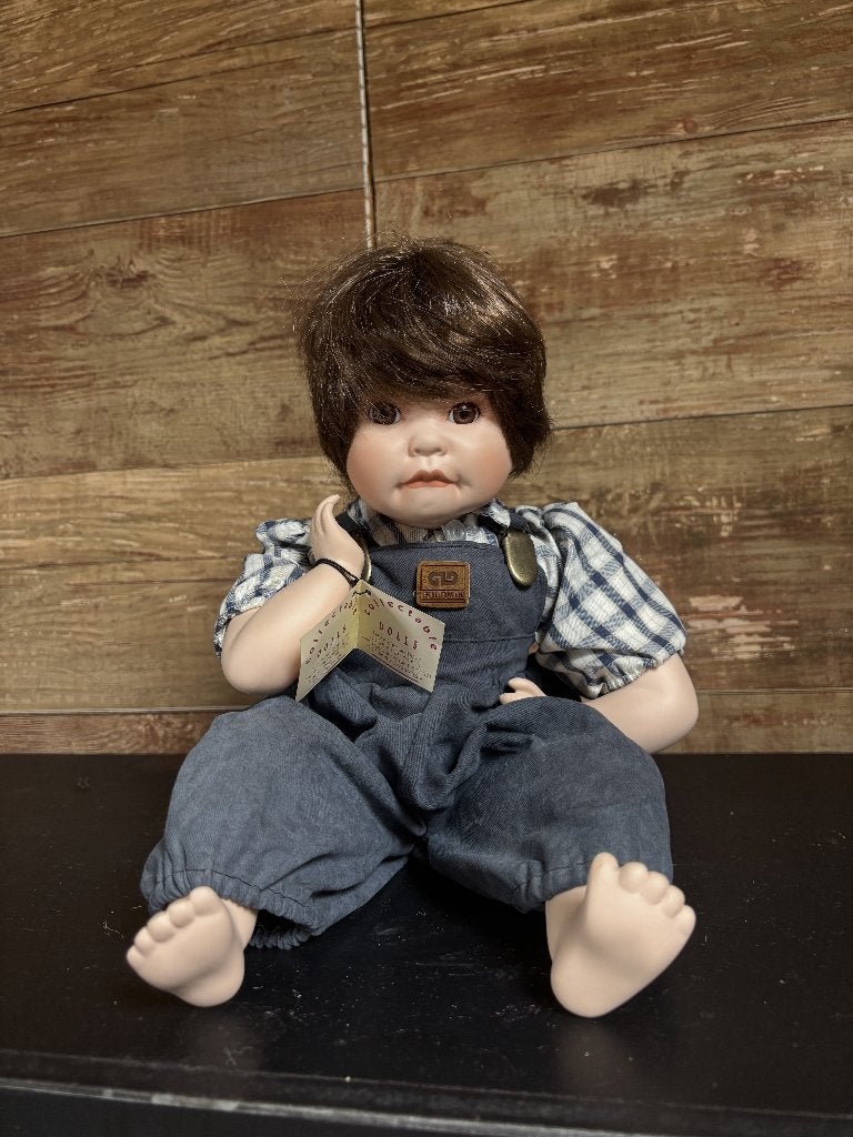 Goldmie Collectable Doll porseleinen verzamelpop met label, Verzamelen, Ophalen, Nieuw, Pop
