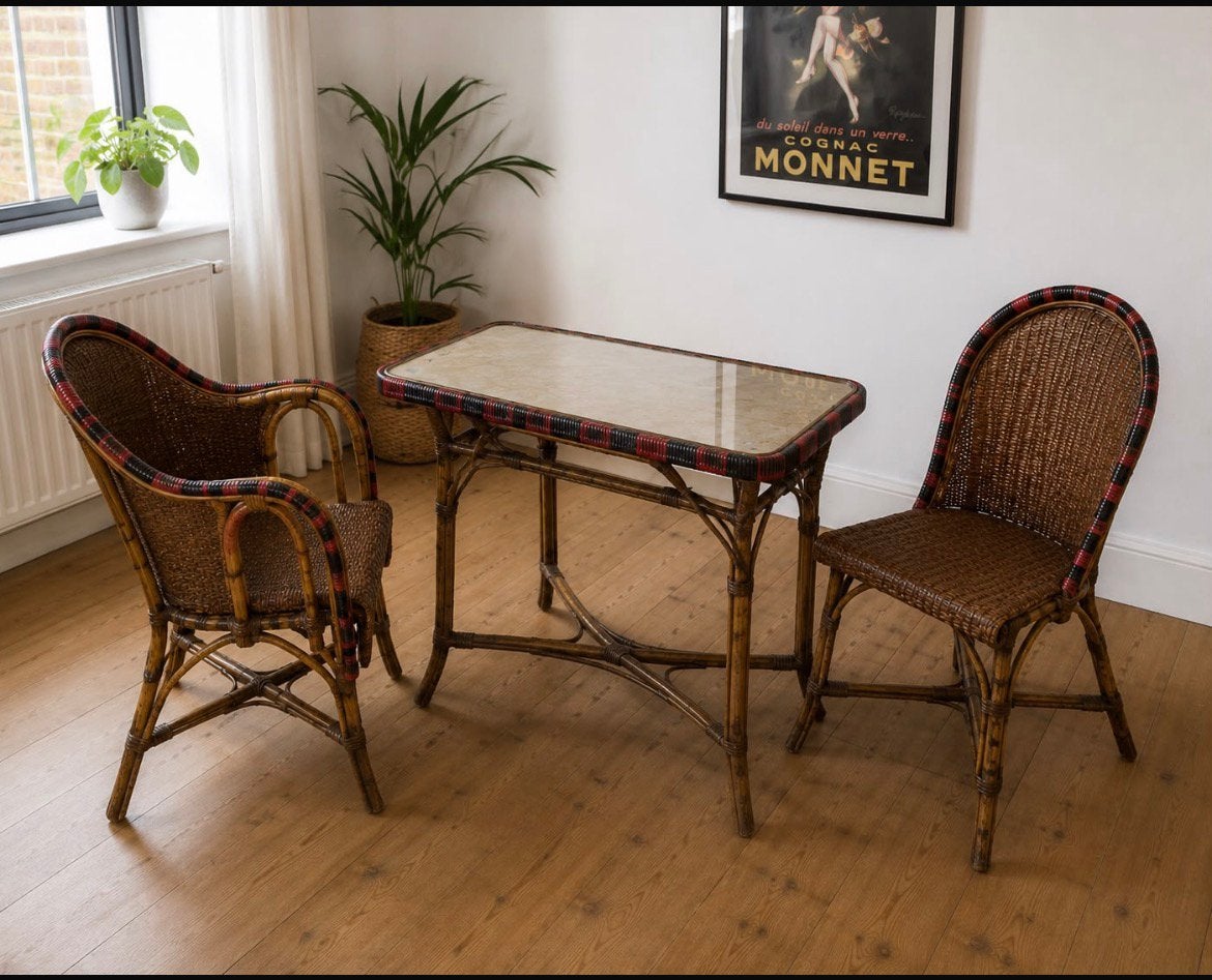 Zeldzame franse antieke rotan set, Antiek en Kunst, Antiek | Meubels | Stoelen en Sofa's, Ophalen