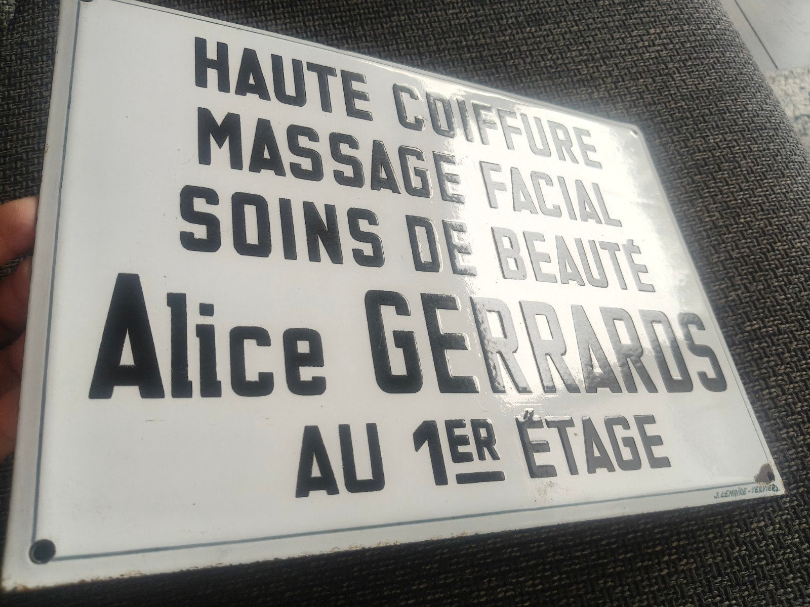 ancienne plaque émaillée vintage coiffure Gérrards, Enlèvement ou Envoi