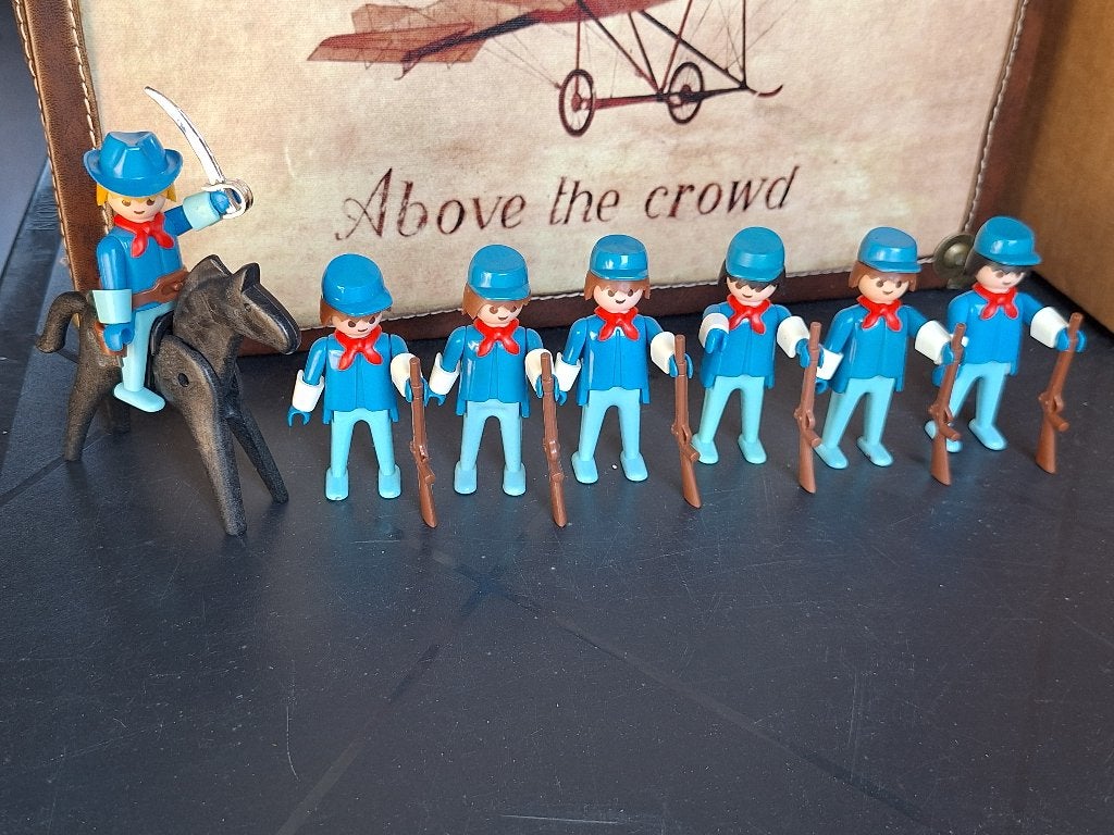 Western setje 4 blauwbloezen, Kinderen en Baby's, Speelgoed | Playmobil, Ophalen