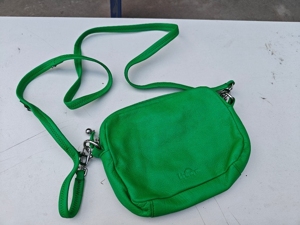 Handtas Kipling Leder, Ophalen, Zo goed als nieuw, Groen, Handtas