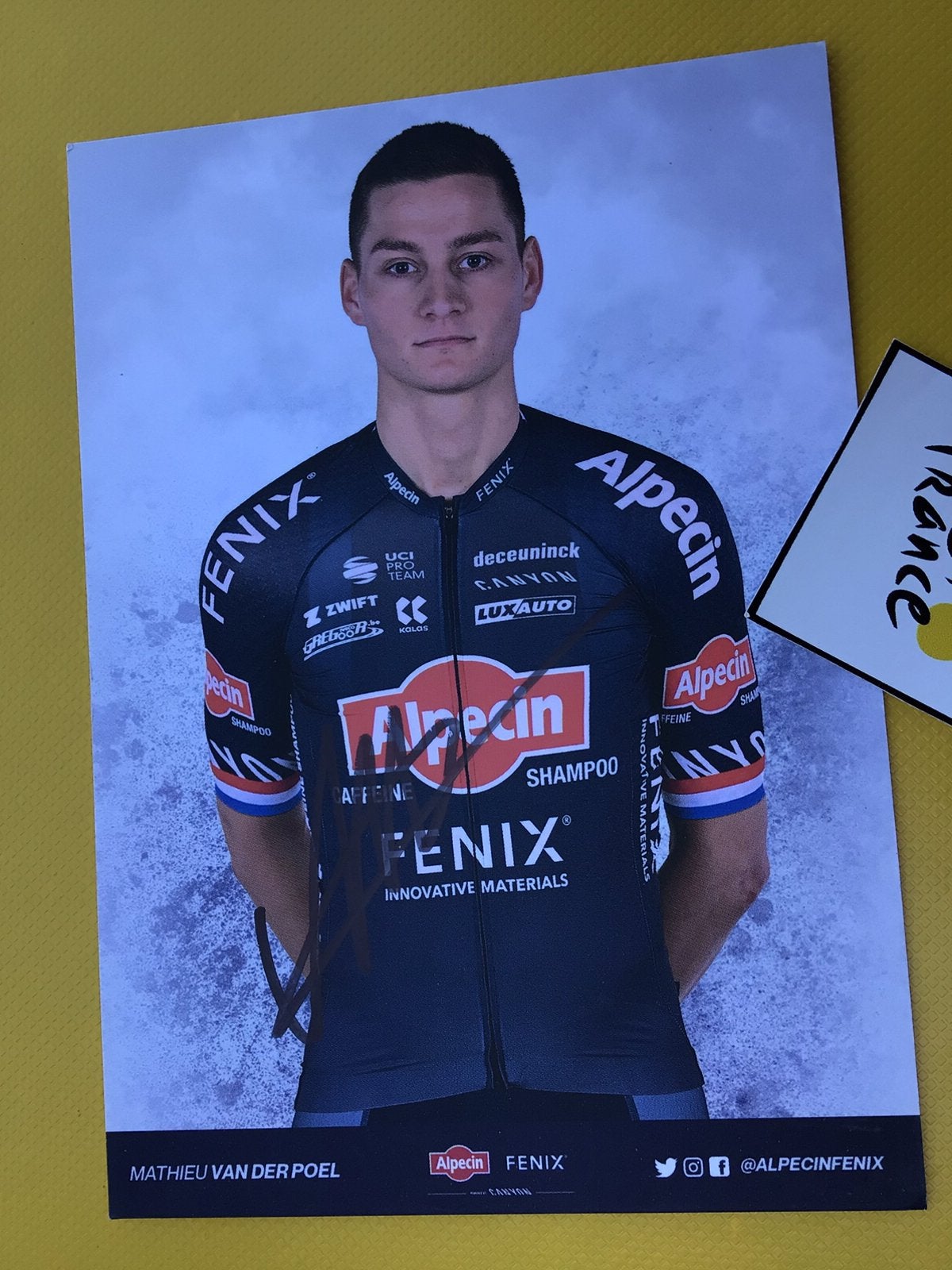 Wielerkaart team alpecin mathieu van der poel signe, Verzenden