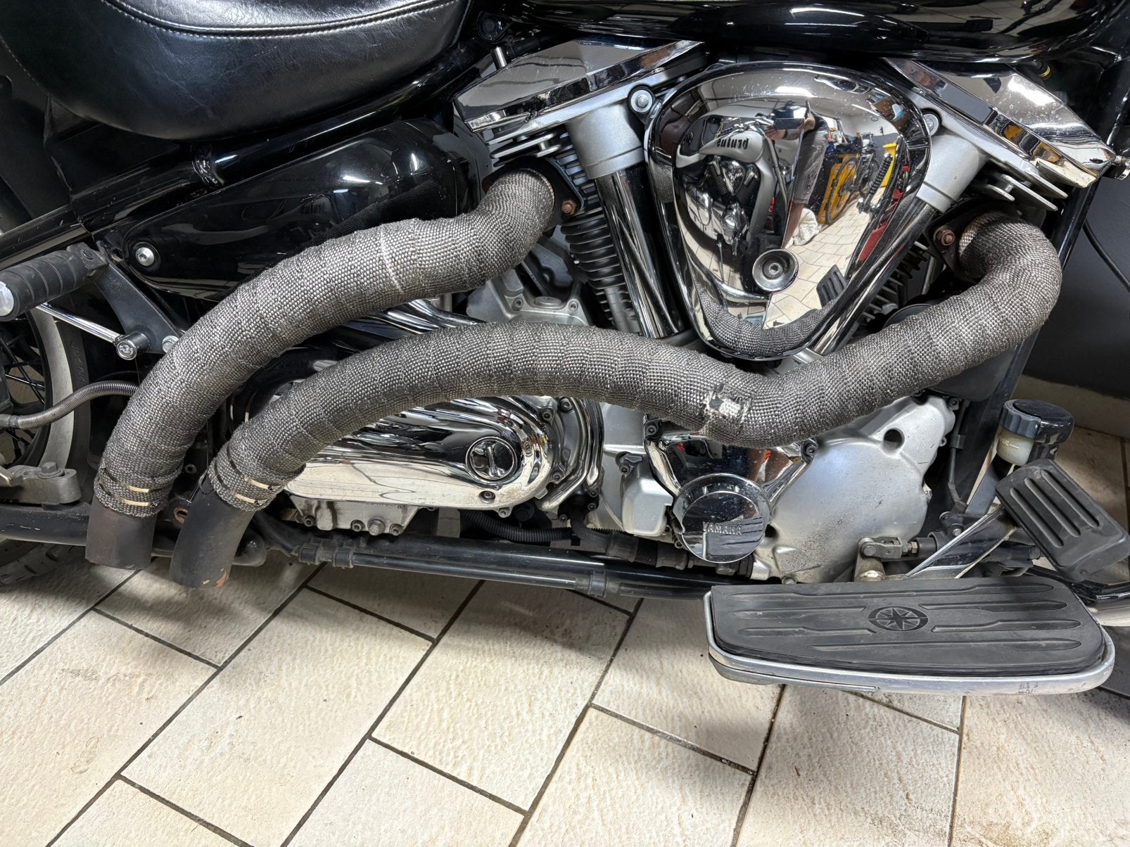 Custom uitlaat Yamaha Wildstar XV1600, Ophalen of Verzenden, Gebruikt