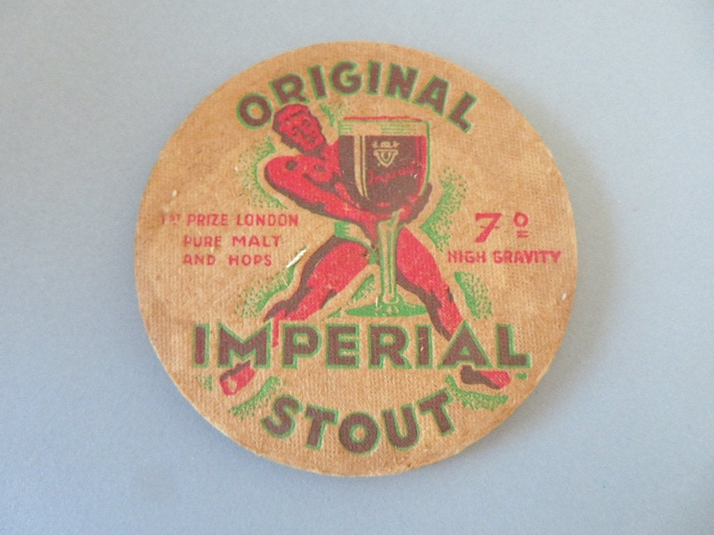 oud bierviltje Original Imperial Stout 1st prize London, Ophalen of Verzenden, Zo goed als nieuw, Viltje(s), Overige merken