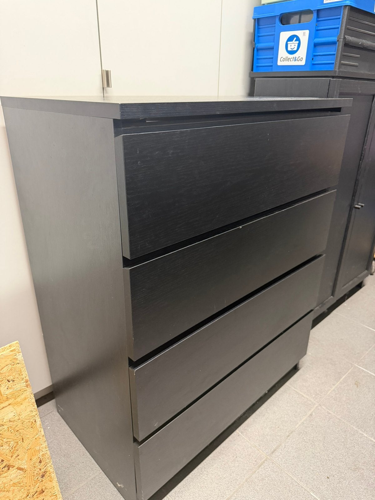 MALM Ladekast met 4 lades, zwartbruin, 80x100 cm, Ophalen, 100 tot 150 cm, 50 tot 100 cm, Zo goed als nieuw