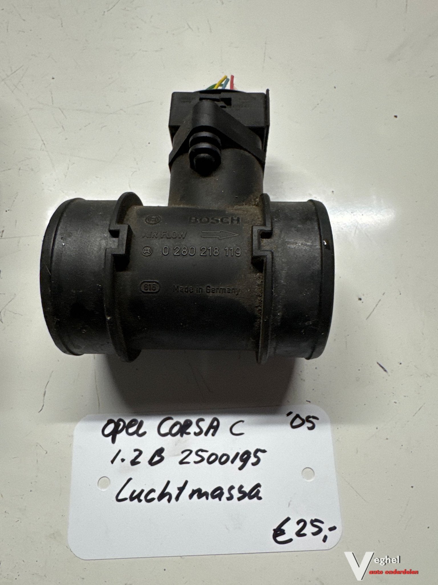 Opel Corsa C 1.2 B 2005 2500195 Luchtmassameter 0 280 218 11, -, Utilisé, -, -