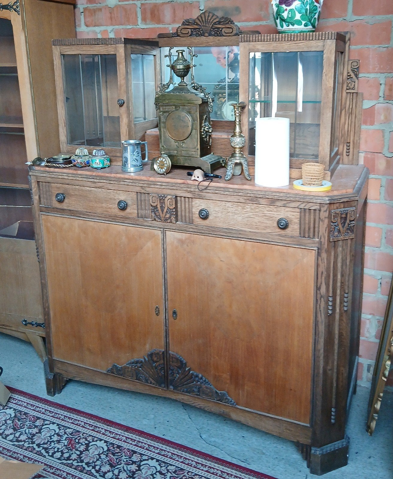Prachtig Antiek Art Deco Dressoir / Buffetkast (Eikenhout, J, Ophalen