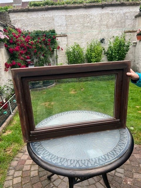 Meranti Raam, Doe-het-zelf en Bouw, Raamkozijnen en Schuifdeuren, Raamkozijn, Zo goed als nieuw, Minder dan 75 cm, Inclusief glas