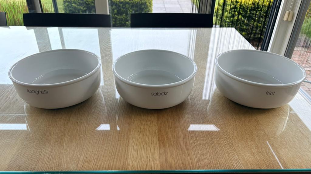 3 + 1 wit BonApart porselein kommen, Ophalen, Zo goed als nieuw, Kom(men), Overige stijlen