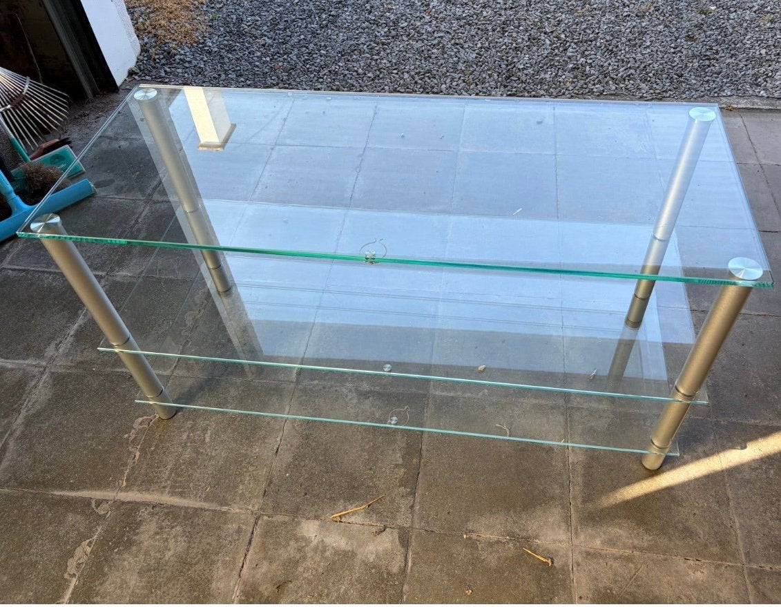 Gratis Glazen tafel (tv meubel of salontafel), Ophalen, Gebruikt