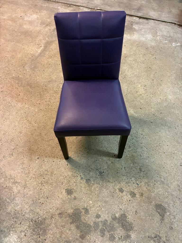 Paarse leren stoelen, Overige kleuren, Leer, Zo goed als nieuw, Vijf, Zes of meer stoelen