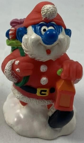Smurfen BIP Stop Papa Kerstman Smurf Figuur Jaren 90, Verzenden, Zo goed als nieuw