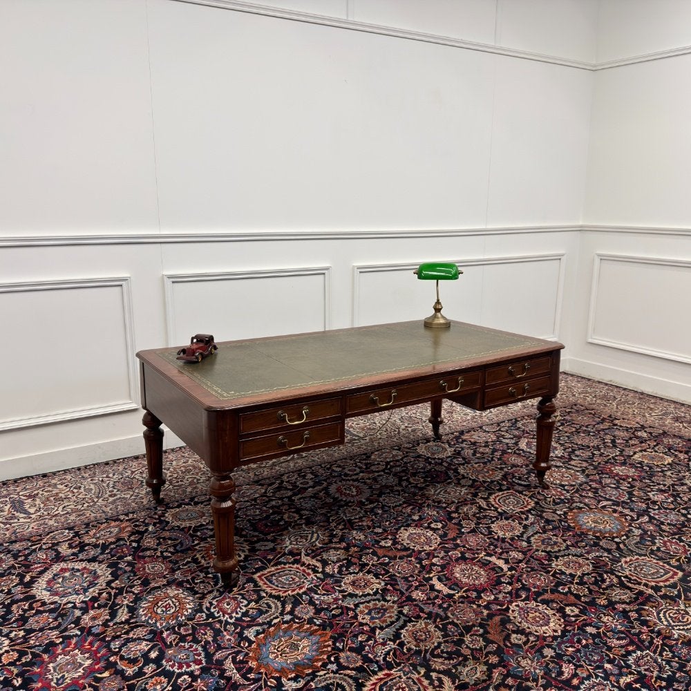 Klassiek Antiek Engelse Chesterfield Schrijftafel Bureau, Ophalen