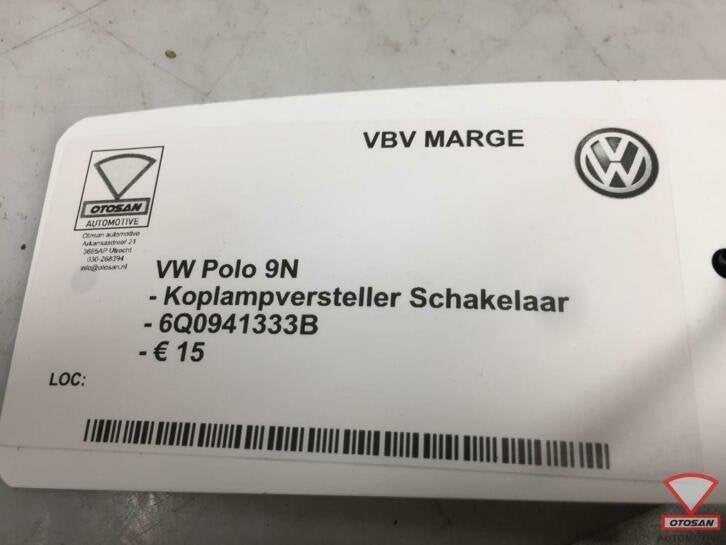 interrupteur de r glage de la hauteur des phares vw polo 9n, Volkswagen, Volkswagen AG, Vw@volkswagen.de, Utilisé