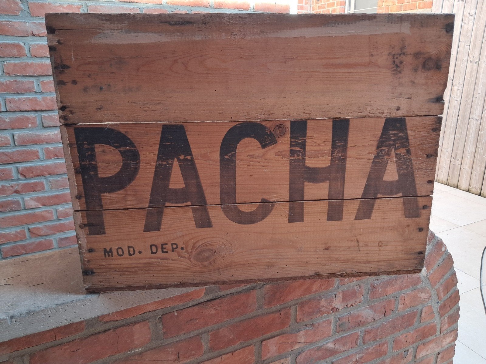 Pacha vintage houte kist, Huis en Inrichting, Woonaccessoires | Kisten, Ophalen, Minder dan 50 cm, Gebruikt, 50 tot 100 cm