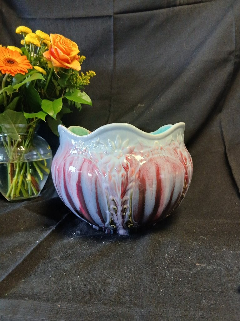ANCIEN GRAND CACHE POT  FAIENCE  BARBOTINE, Enlèvement ou Envoi