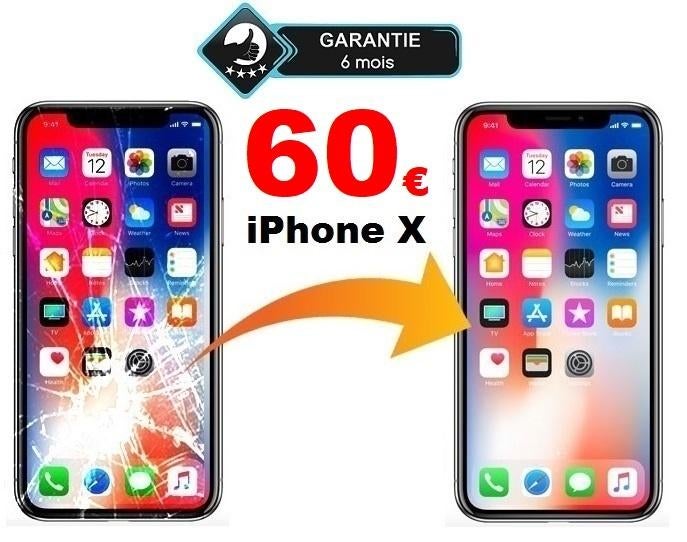 Remplacement / Réparation écran iPhone X au meilleur prix, Enlèvement, Apple iPhone