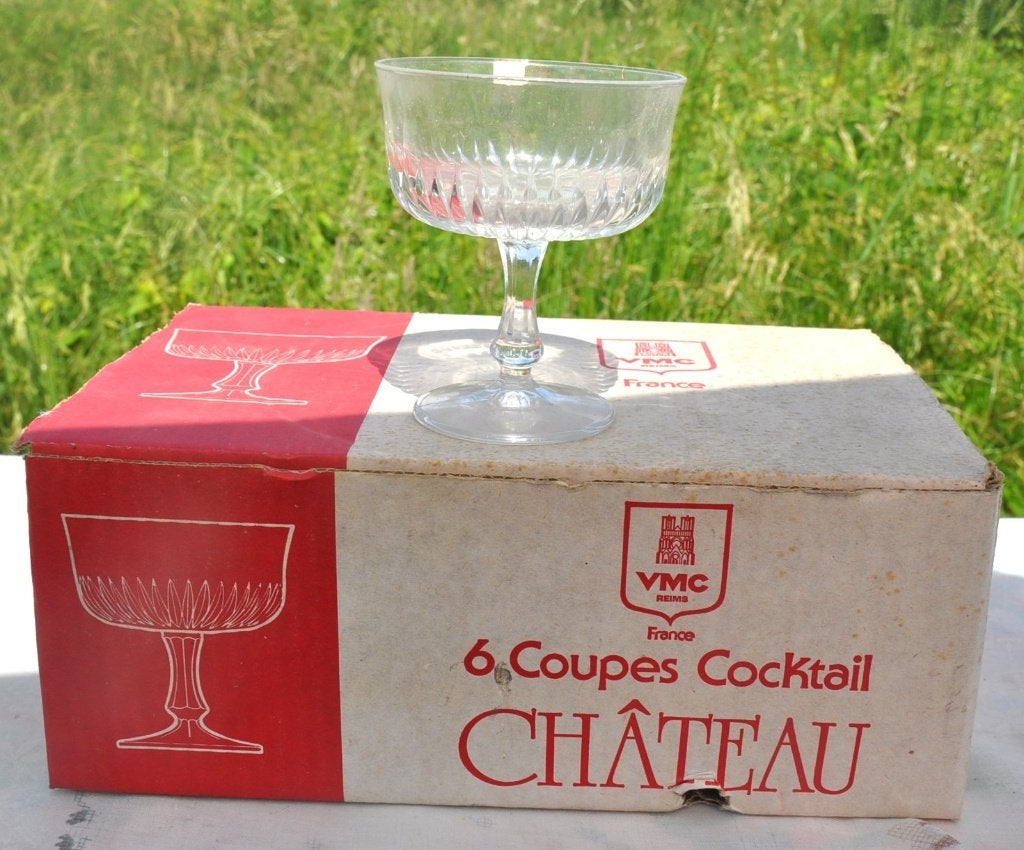 6 coupes a champagne cocktail chateau 18,5 cl, Antiquités & Art, Enlèvement ou Envoi