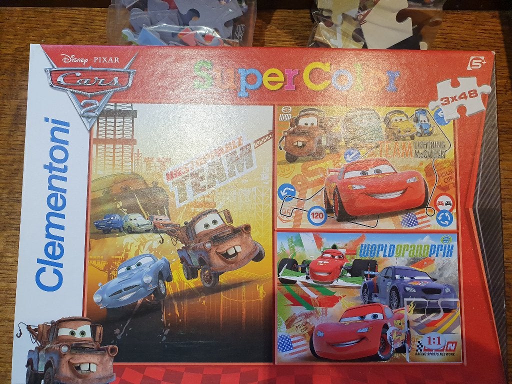 Cars Puzzel 3 x48st., Enlèvement, 10 à 50 pièces, Utilisé, 4 à 6 ans
