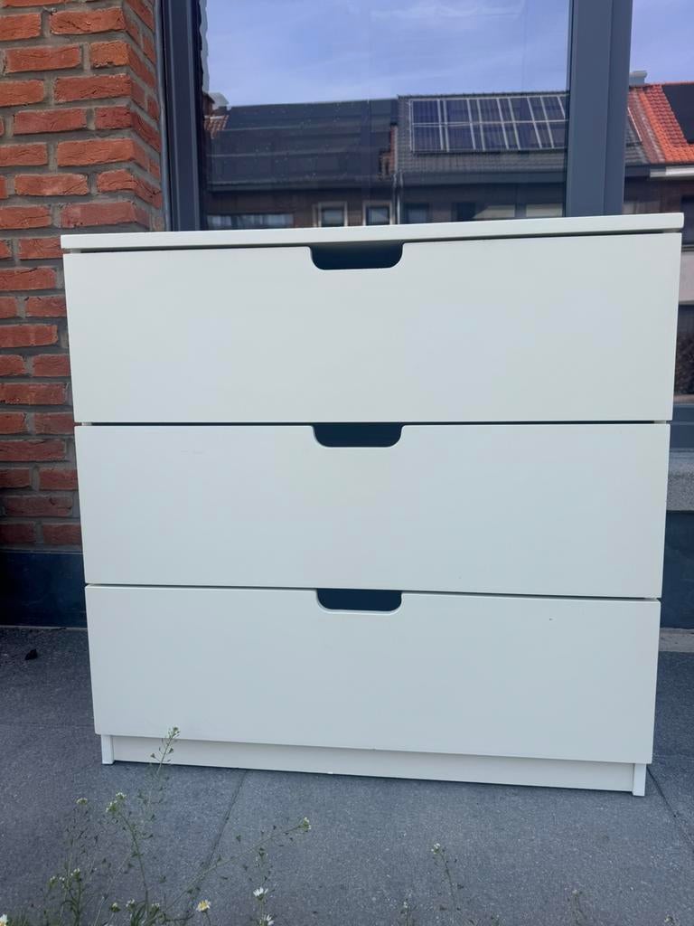 Witte ladekast/ commode met 3 ruime lades (2 paar), Huis en Inrichting, Ophalen, Zo goed als nieuw