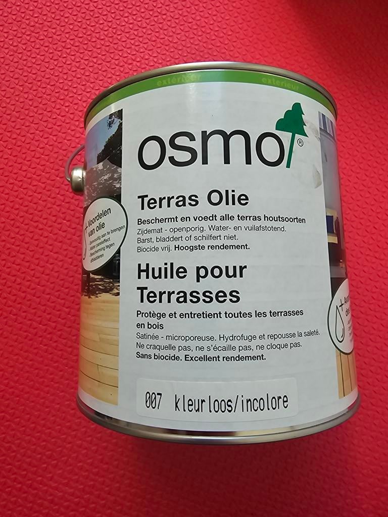Osmo Terrasolie 2.5L – houtolie voor buiten, Minder dan 5 liter, Ophalen of Verzenden, Nieuw