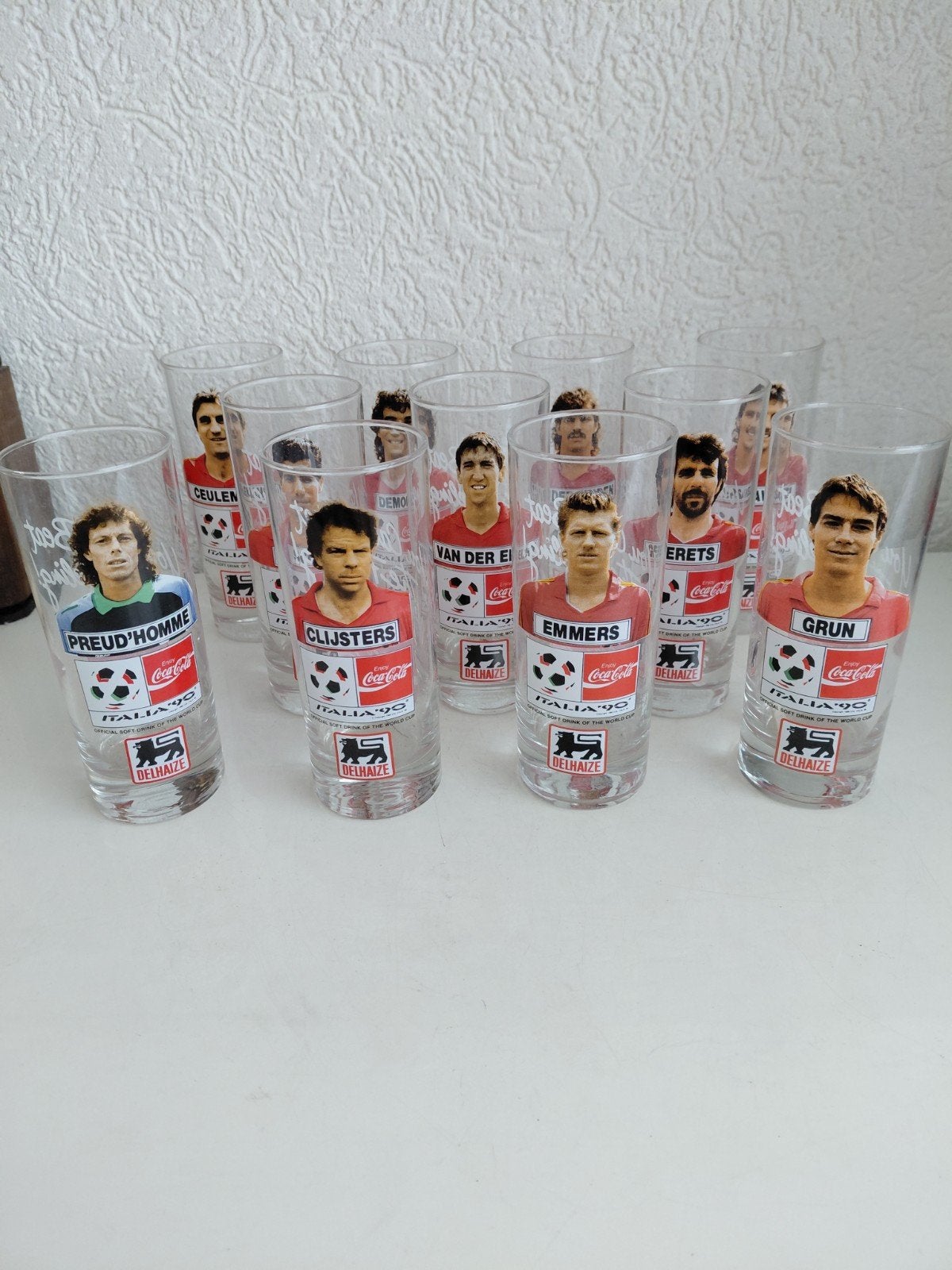 11 glazen cola wk90, Verzamelen, Sportartikelen en Voetbal, Ophalen of Verzenden