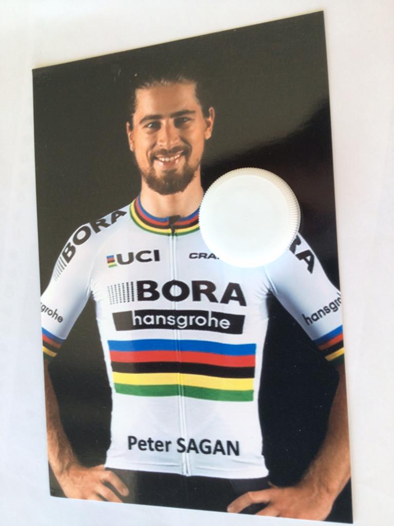 Wielerfoto 2017 wk team bora peter sagan, Sport en Fitness, Wielrennen, Verzenden, Zo goed als nieuw