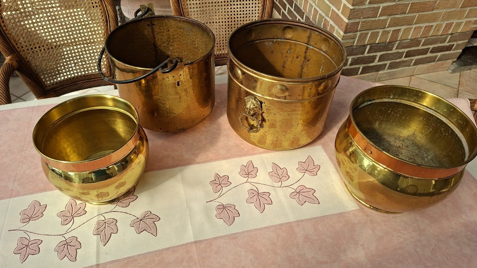 4 koperen potten, Antiek en Kunst, Ophalen, Koper