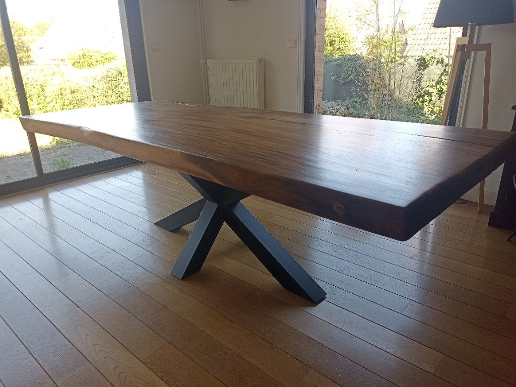 Table 10 pers. En Suar massif - pièce unique, Autres essences de bois, 100 à 150 cm, Enlèvement, Utilisé