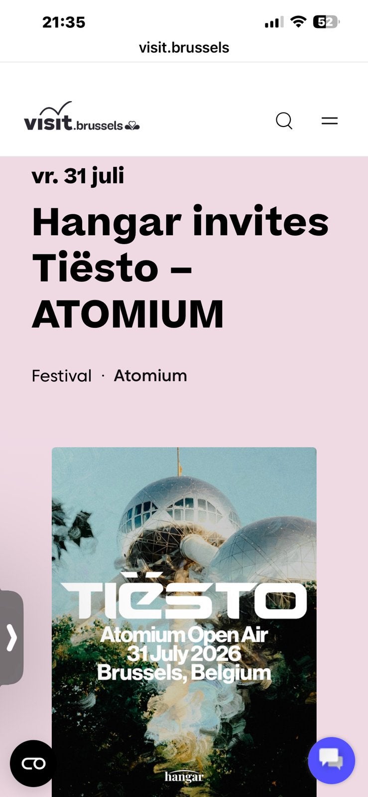 2 billets pour Tiësto brussels 31/7, Tickets & Billets
