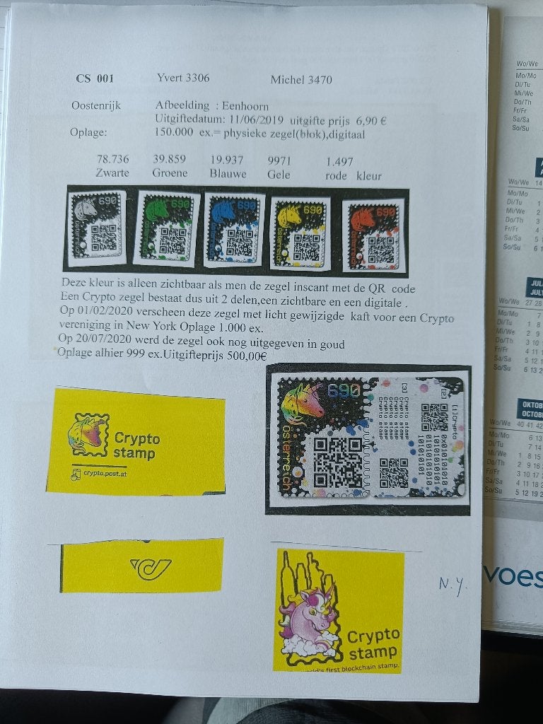 cryptozegels, Envoi
