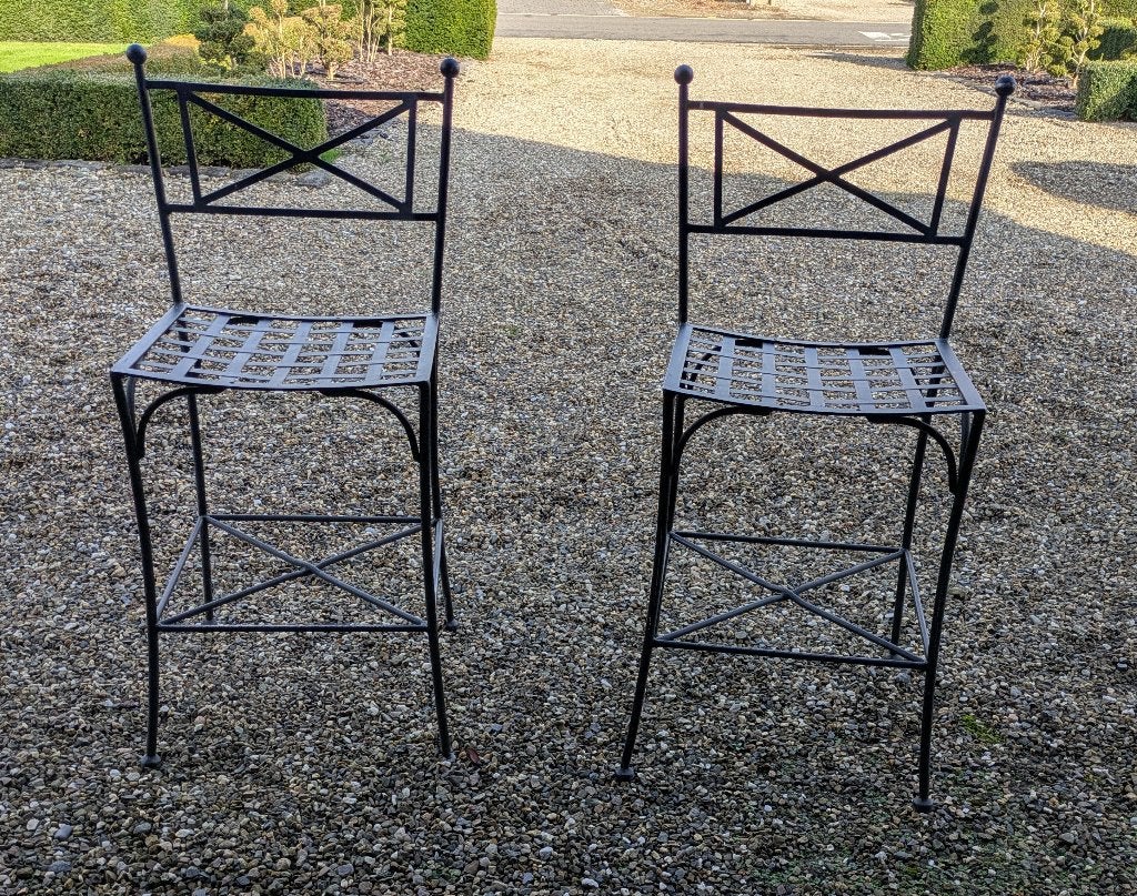 IJzeren stoelen, Tuin en Terras, Ophalen, Gebruikt, Metaal